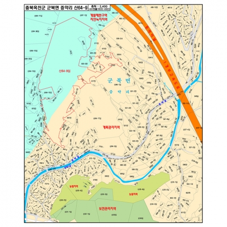 [부동산] 충북 옥천군 소유필지 지적선 지번 토지용도계획도 - 지도몰 맞춤 지도제작 문의