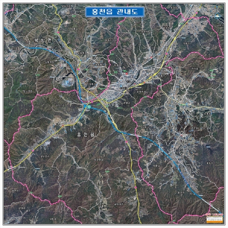 [항공사진] 홍천군 관내 현황도 - 지도몰 맞춤 지도제작 문의