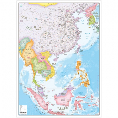 [영역맞춤] 아시아지도 영역맞춤 - 지도몰 맞춤 지도제작 문의