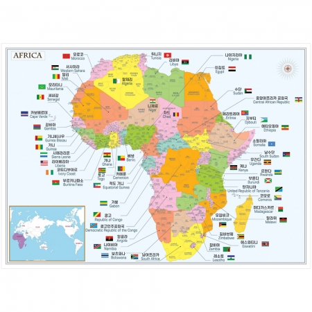 아프리카지도 (국가별행정구역경계) 코팅