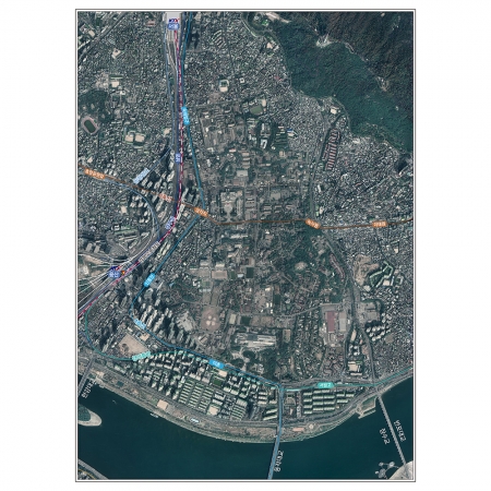 [항공사진] 용산구 전쟁기념관 용산공원 위성영상지도 - 지도몰 맞춤 지도제작 문의