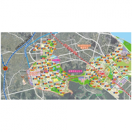 [분양사무소] 김포한강신도시 개발계획도 데이터 판매 - 지도몰 맞춤 지도제작 문의