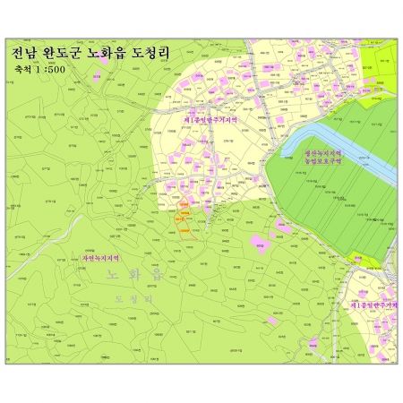 [부동산] 전남 완도군 소유필지 지적선 지번 토지용도계획도 - 지도몰 맞춤 지도제작 문의