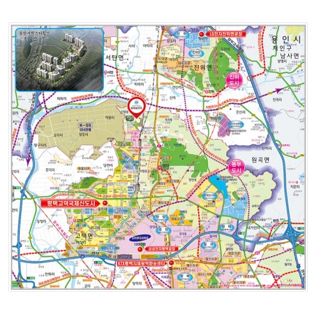 [분양사무소] 서희스타힐스 홍보 평택시 개발계획도 - 지도몰 맞춤 지도제작 문의