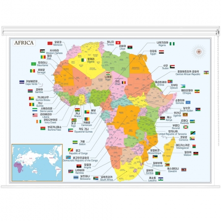 아프리카지도 (국가별행정구역경계) 롤스크린